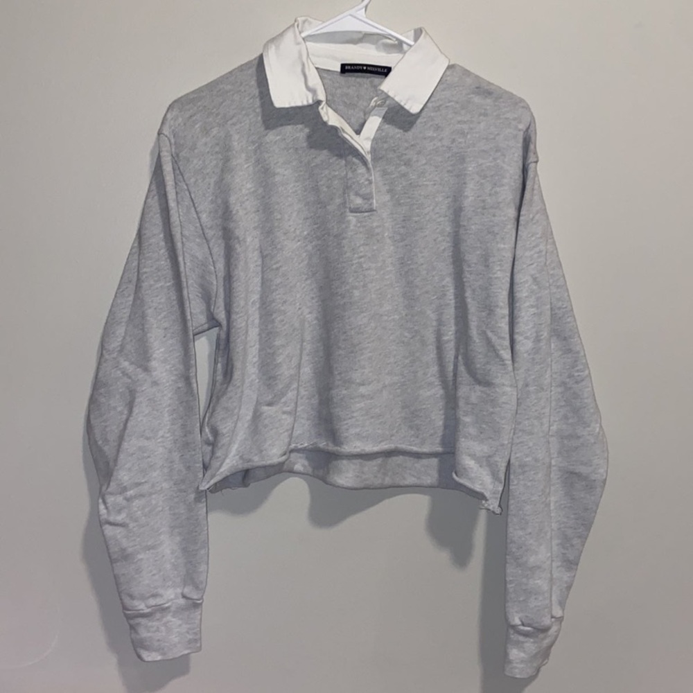 Brandy Melville Long Sleeve Cropped Collared Shirt